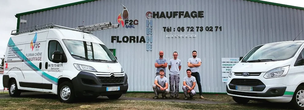 L'équipe de l'entreprise Florian Chêne Chauffage F2C