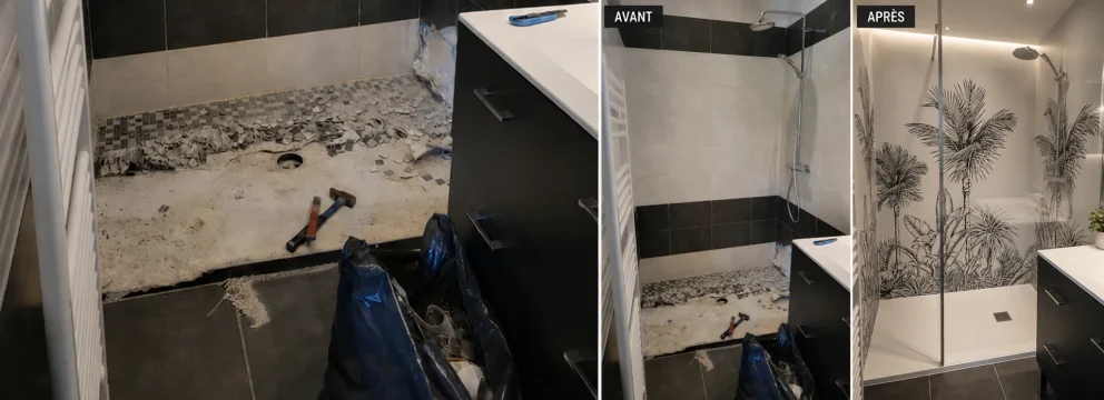 Travaux avant/après salle de bain - F2C