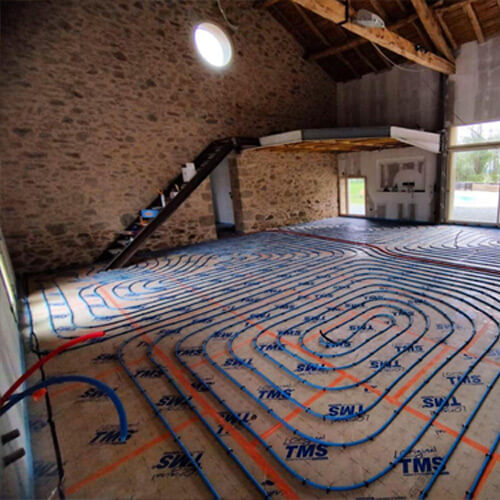 Plancher chauffant pour grande salle - Florian Chêne Chauffage